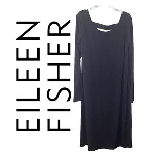 Eileen Fisher Black Viscose Jersey Dress size XS
